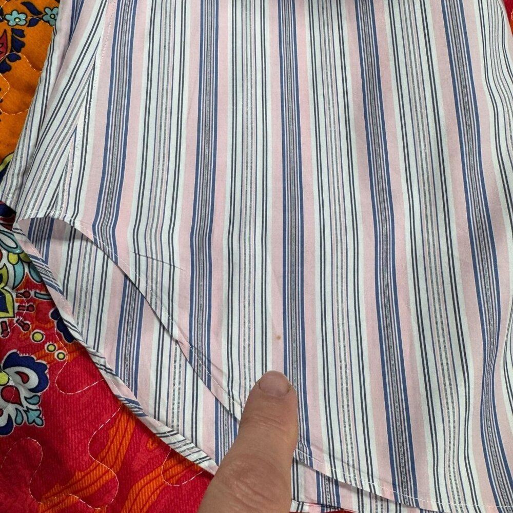 Ralph Lauren Classic Fit Striped Button-Down Shirt Men 15.5 Pink Blue - Picture 7 of 13